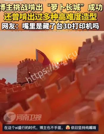 博主牙啃胡萝卜还原万里长城